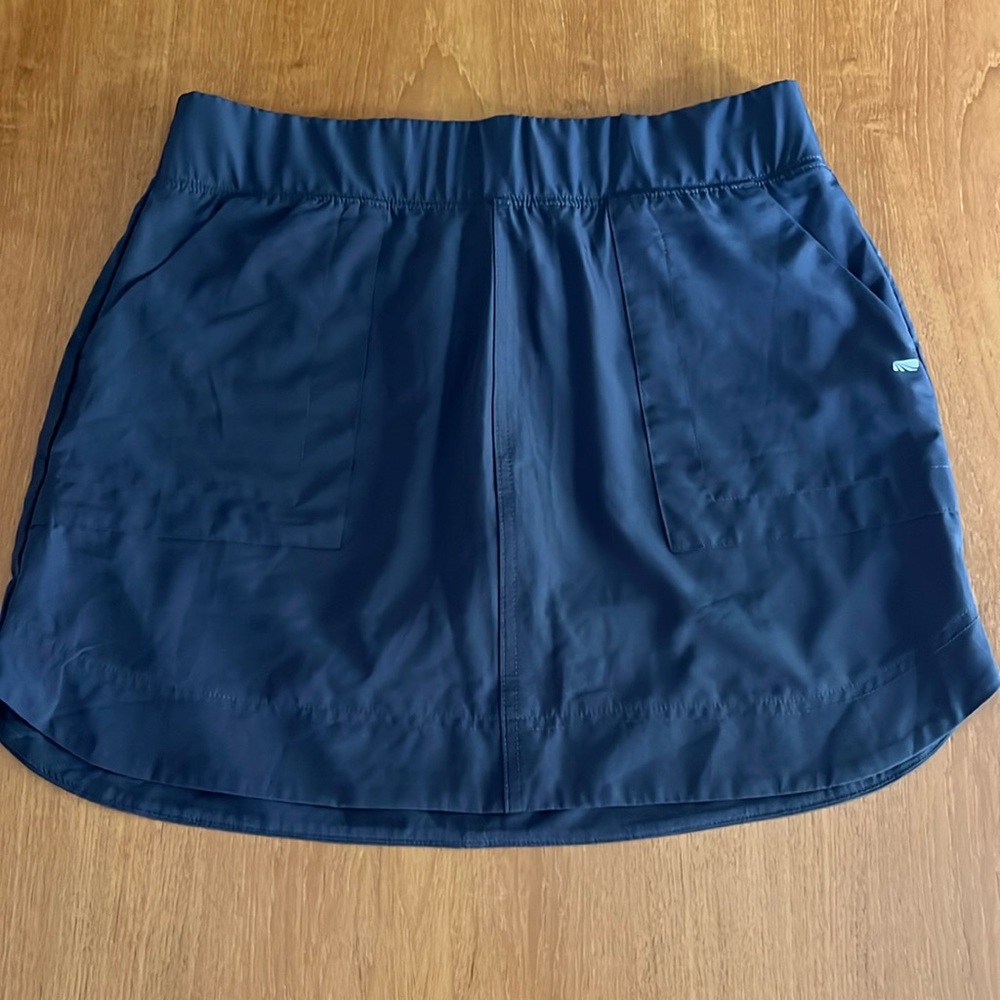 Marika Navy Skirt, Nylon & Spandex, 4 Working Pockets, Elastic Waistband, Size M